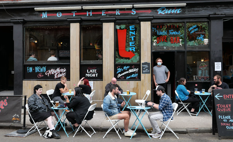 Outdoor seating at The Mothers' Ruin, St Nicholas Street